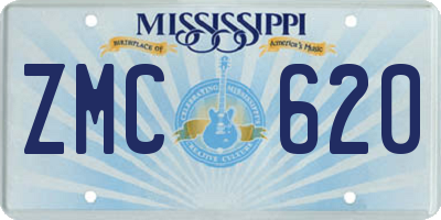 MS license plate ZMC620