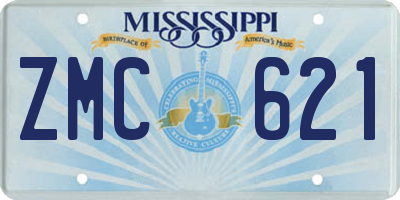 MS license plate ZMC621