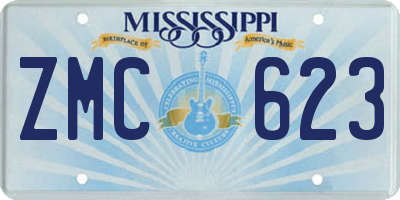 MS license plate ZMC623