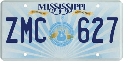 MS license plate ZMC627