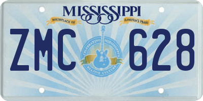 MS license plate ZMC628