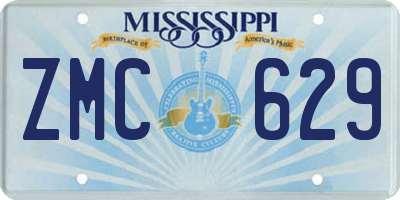 MS license plate ZMC629