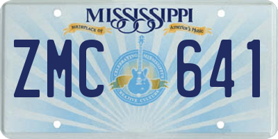 MS license plate ZMC641