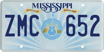 MS license plate ZMC652
