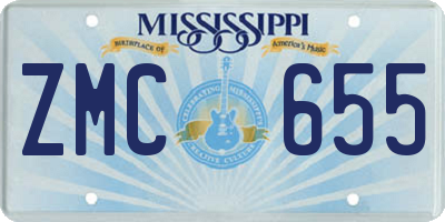 MS license plate ZMC655