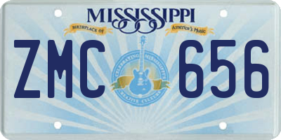 MS license plate ZMC656