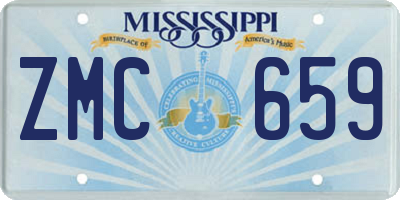 MS license plate ZMC659