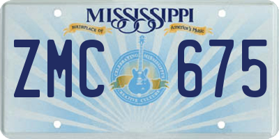 MS license plate ZMC675
