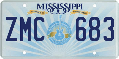 MS license plate ZMC683