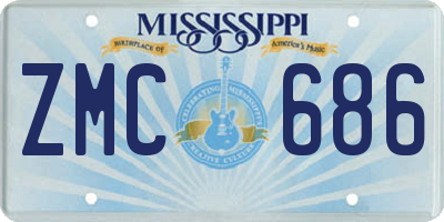 MS license plate ZMC686
