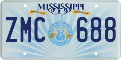 MS license plate ZMC688