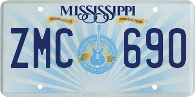 MS license plate ZMC690