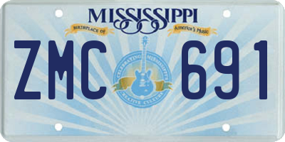 MS license plate ZMC691