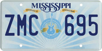 MS license plate ZMC695