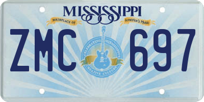 MS license plate ZMC697