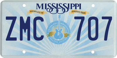MS license plate ZMC707