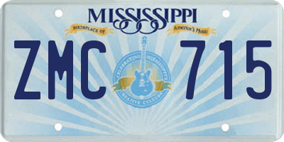 MS license plate ZMC715