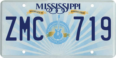 MS license plate ZMC719
