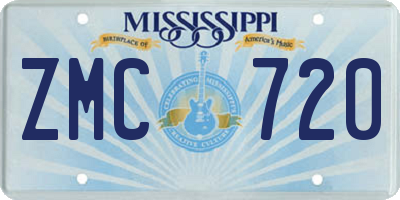 MS license plate ZMC720