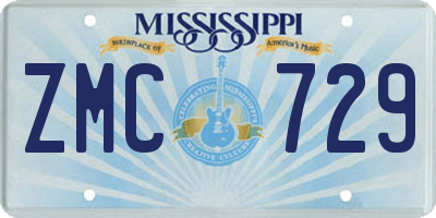 MS license plate ZMC729