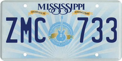 MS license plate ZMC733