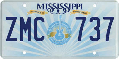 MS license plate ZMC737