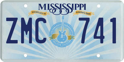 MS license plate ZMC741