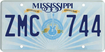 MS license plate ZMC744