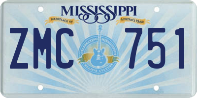 MS license plate ZMC751