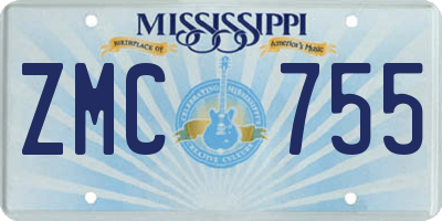 MS license plate ZMC755