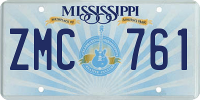 MS license plate ZMC761