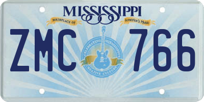 MS license plate ZMC766