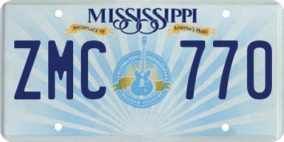 MS license plate ZMC770