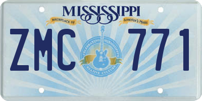 MS license plate ZMC771