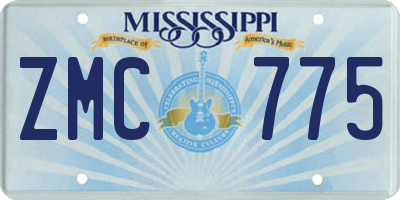 MS license plate ZMC775