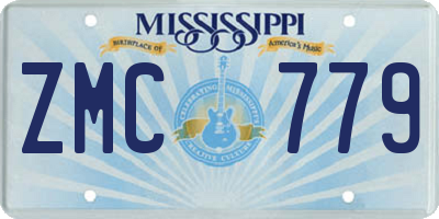 MS license plate ZMC779