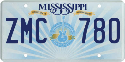 MS license plate ZMC780