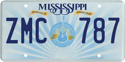 MS license plate ZMC787
