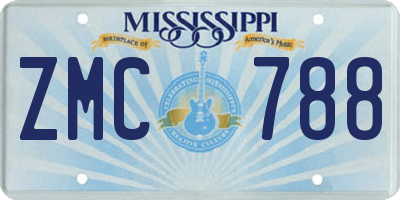 MS license plate ZMC788