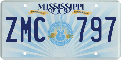 MS license plate ZMC797