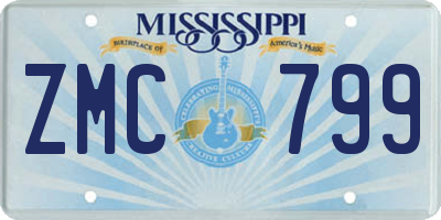MS license plate ZMC799