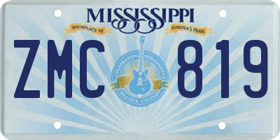 MS license plate ZMC819