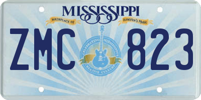 MS license plate ZMC823