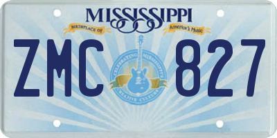 MS license plate ZMC827