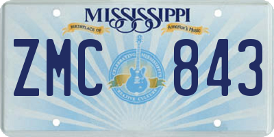 MS license plate ZMC843