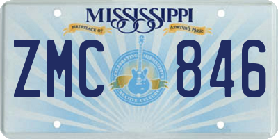 MS license plate ZMC846