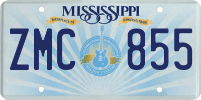 MS license plate ZMC855