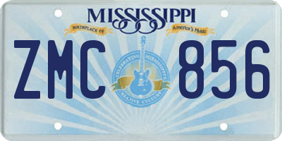 MS license plate ZMC856