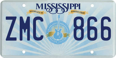 MS license plate ZMC866