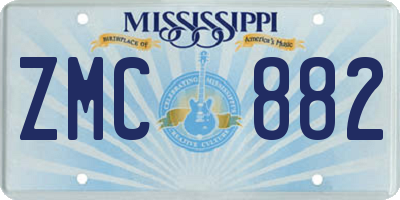 MS license plate ZMC882
